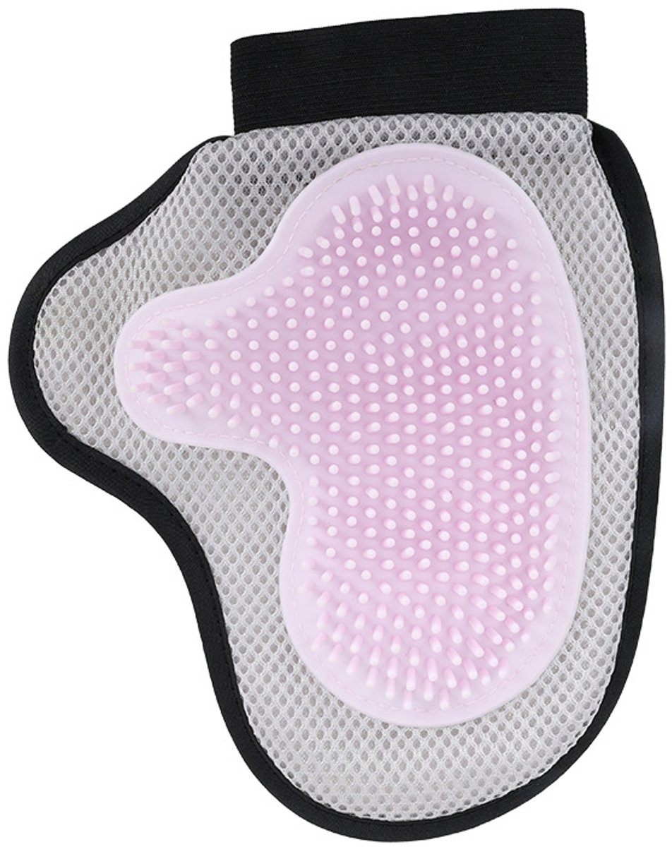handschoen - Badoverhandschoen - Statische haarverwijderingshandschoen - Voor het verwijderen van dierenharen van meubels en kleding - Geschikt voor katten en honden - Schoonmaakbenodigdheden - 23 x 19 cm - Groot formaat - roze