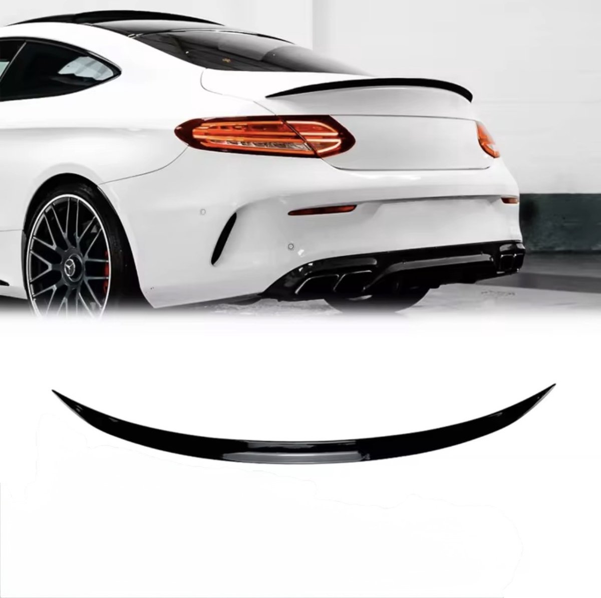 Mercedes Benz - Kofferbak Lip Spoiler - AMG Style - Voor C-klasse & E-klasse - Glanzend Zwart