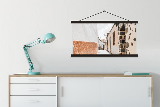 Porte-affiche avec affiche - Affiche scolaire - Été - Maison - Oranje - 90x45 cm - Lattes noires