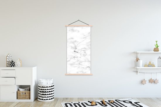 Porte-affiche avec affiche - Affiche scolaire - Marbre - Wit - Grijs - 90x180 cm - Lattes vierges