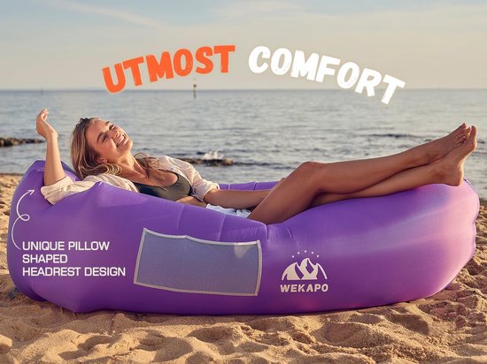 Opblaasbare Luchtbank - Draagbare Relaxstoel voor Camping, Strand en Festivals van Merkloos — afbeelding 5