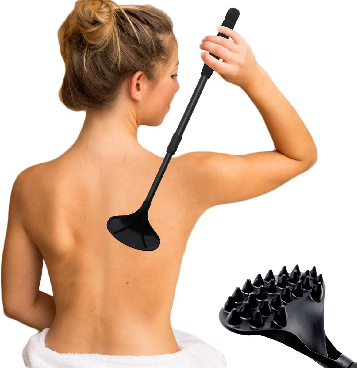 Uitschuifbare Rugkrabber met Massagekop – Verstelbaar tot 54 cm