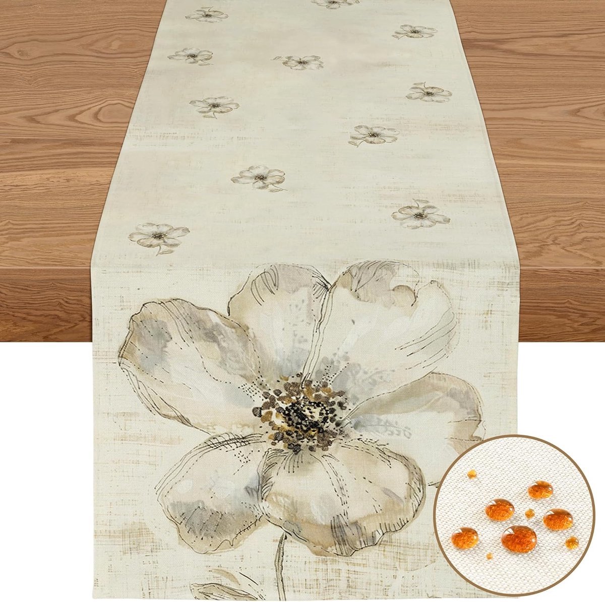 Stunq® Elegant Bloemmotief Tafelloper - Duurzaam en Waterdicht voor Diverse Oppervlakken