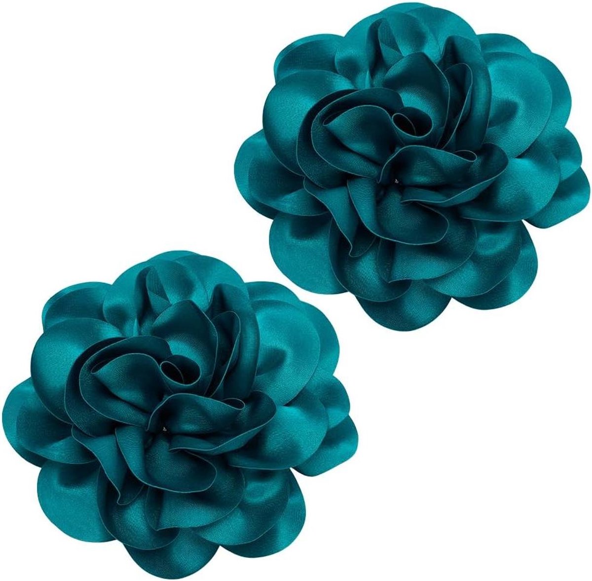 Cosensi - Roos Bloem Broches Satijnen Stof Set van 2 - Grote Pinnen voor Bruiloft en Decoratie