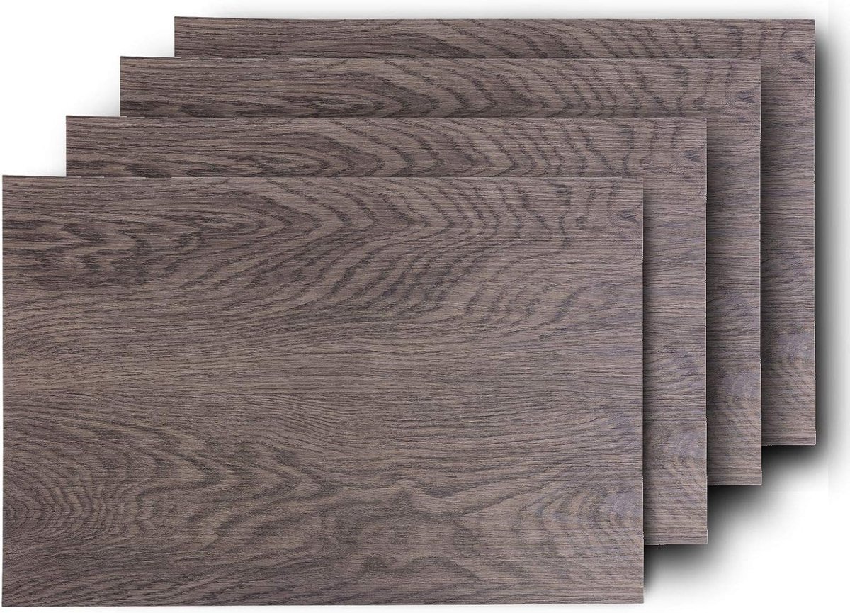 Stunq® Duurzame Tafelmats Set van Vier met Houtnerf Motief voor Tafelbescherming