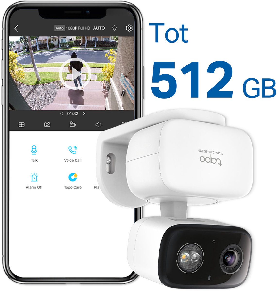 Tapo C216 Beveiligingscamera binnen/buiten- 2K 3MP- AI detectie- IP65- Wifi Camera – foto 5