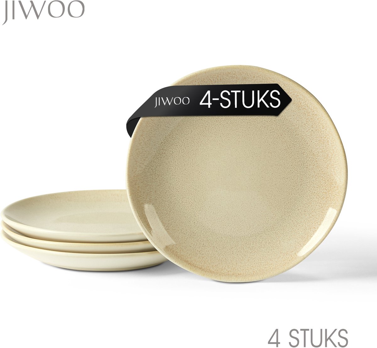 Dinerborden set van 4 (Ø19,5cm / 8 inch) bordenset, Pastaborden, dubbel reactief glazuur, serviesset 4 persoons, Geschikt voor restaurants, Horeca, familiefeesten, banketten en picknicks, Magnetron-vaatwasserbestendig, Keramiek