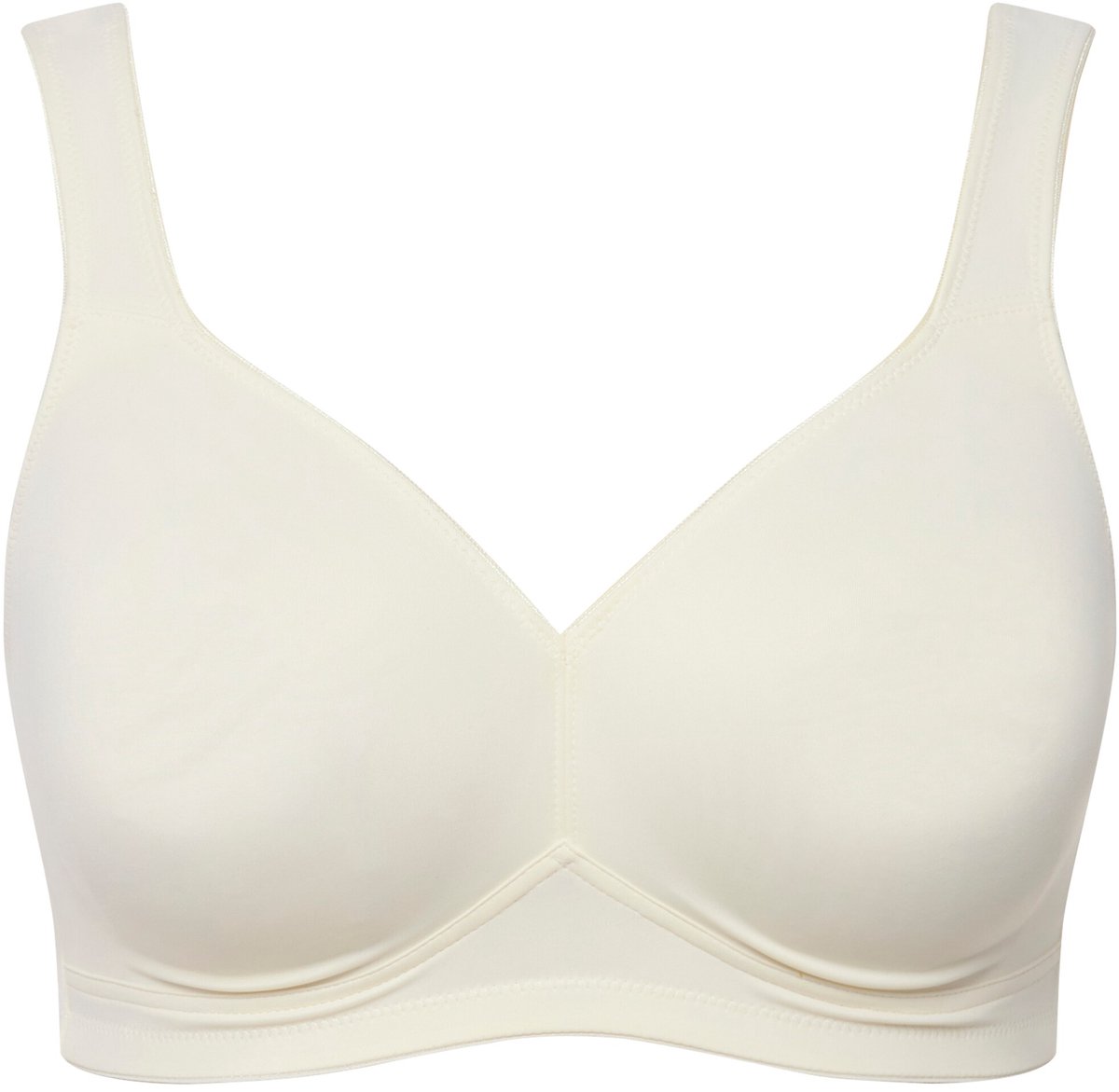 Ulla Popken - Dames - Microvezel-beha voorgevormde cups ademend - Champagne - Maat 85B