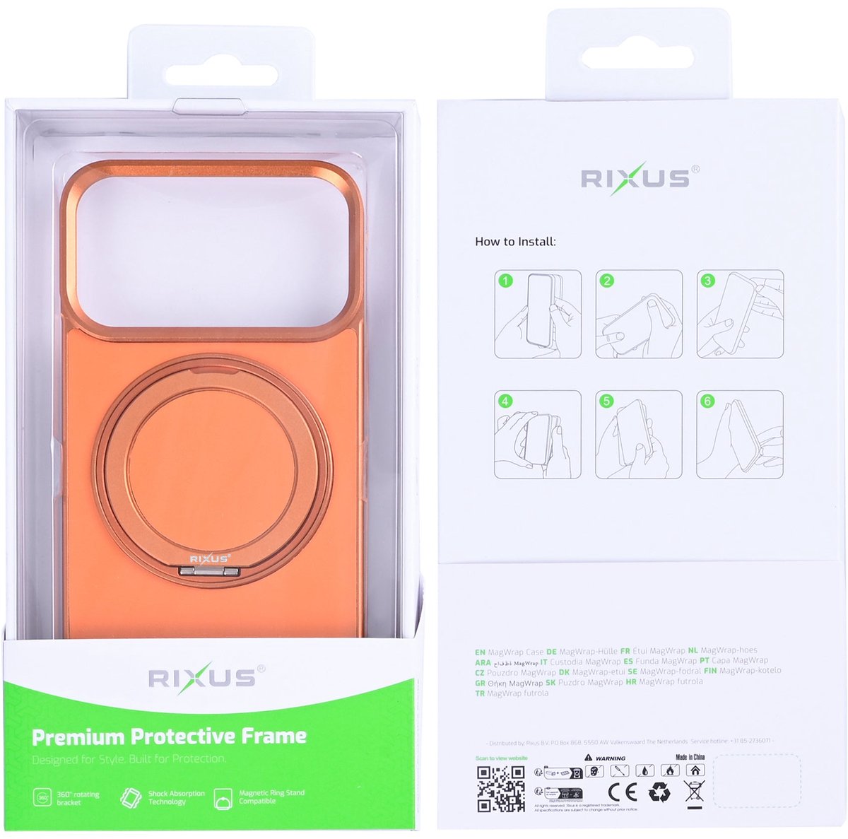 Rixus MagWrap Case For Apple iPhone 17 Pro Orange