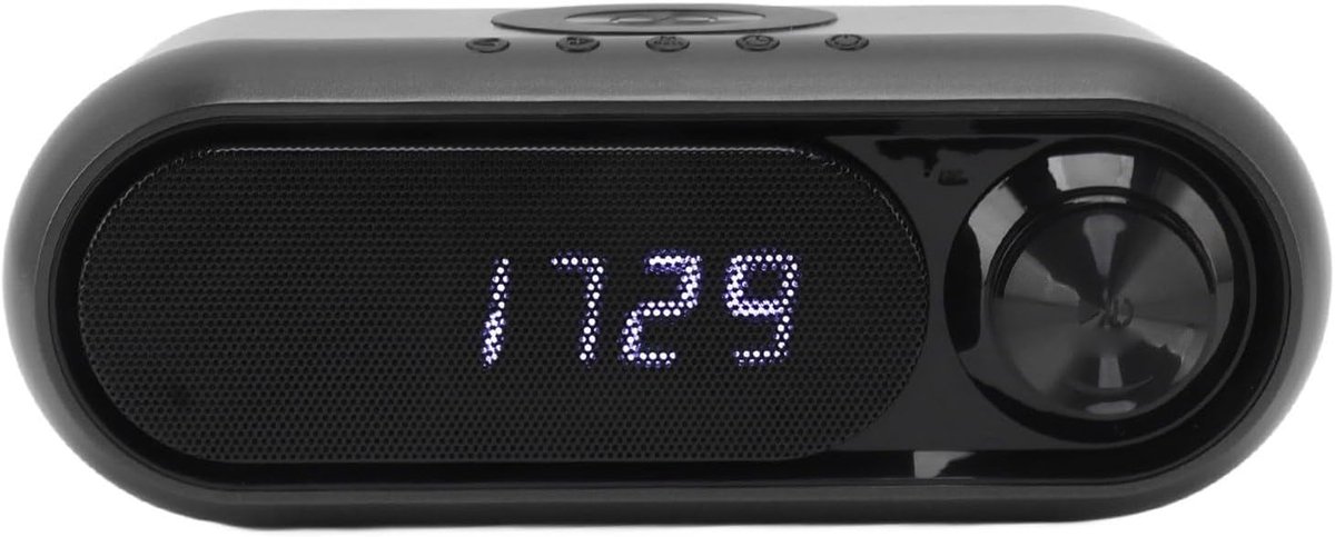 3-in-1 Draadloze Opladings Bluetooth Speaker Wekker - Draagbare LED Digitale Klokradio voor Slaapkamer, Woonkamer & Reizen (Grijs)