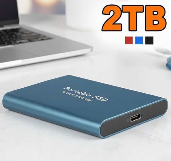 Clé USB externe - Disque dur - 2 To - SSD - Blauw