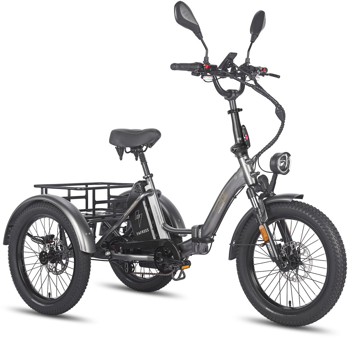 Dik Klapfiets E-Bakfiets 20 Inch 48V 21Ah Accu, Hydraulische Schijfremmen Elektrische Fiets, Elektrische Vrachtsfiets 180kg, Driewieler E-Bike