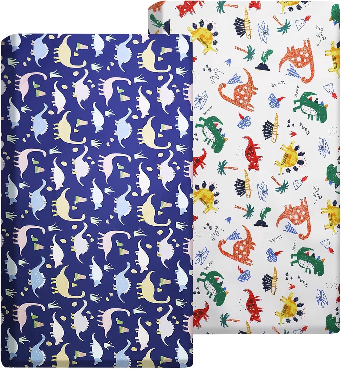 Stunq® Zachte Katoenen Jersey Matrasbeschermer met Dinosaurusprint - 140 x 70 cm