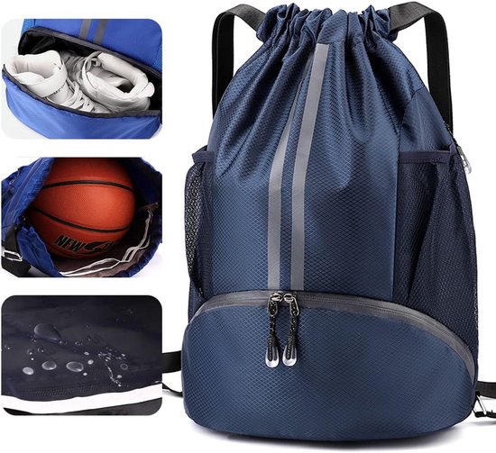 Vllcsla Sporttas voor dames, vochtige tas, kleine sporttas, kleine sporttas, waterdichte reistas, gymtas voor dames, zachte weekendtas, Blauw, 45 x 27 x 20 cm, weekendtassen