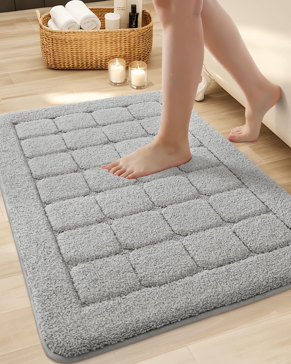Stunq® Grote Antislip Badmat 61x92cm, Zacht & Absorberend, Grijs