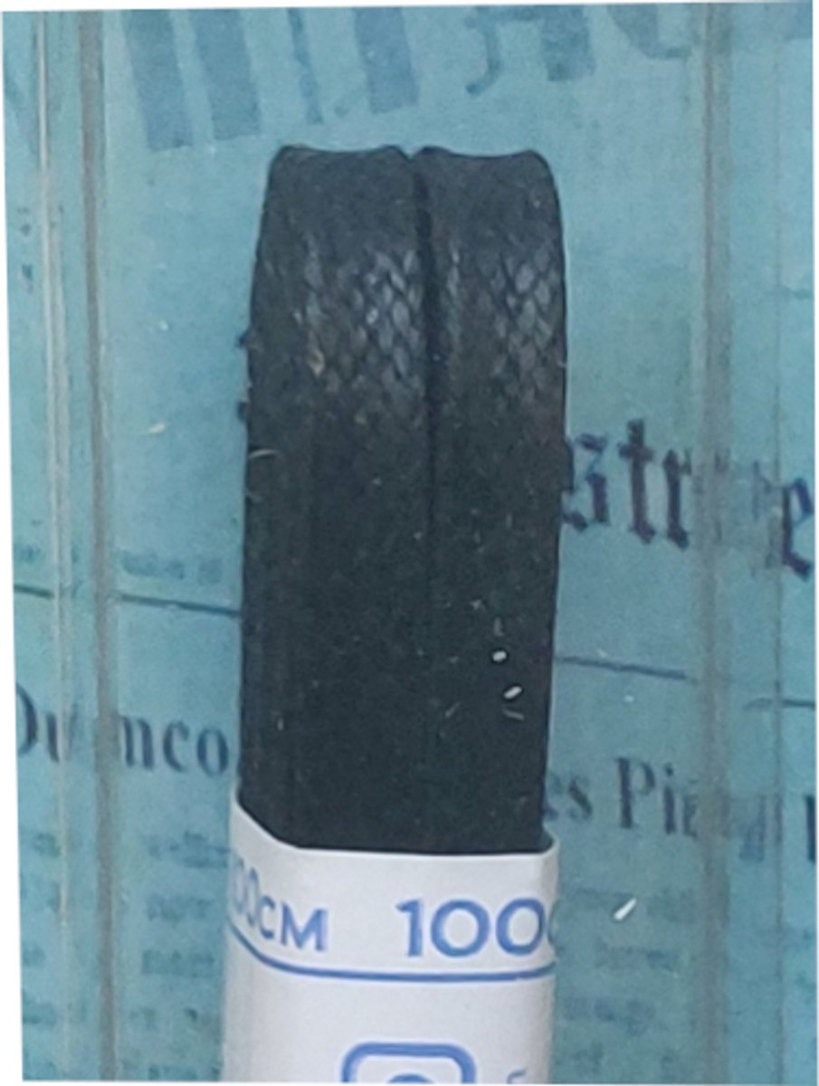 Dumco Veter - Zwart - Plat - Wax - Lengte 100 cm - Breedte 5 mm - Schoenveter