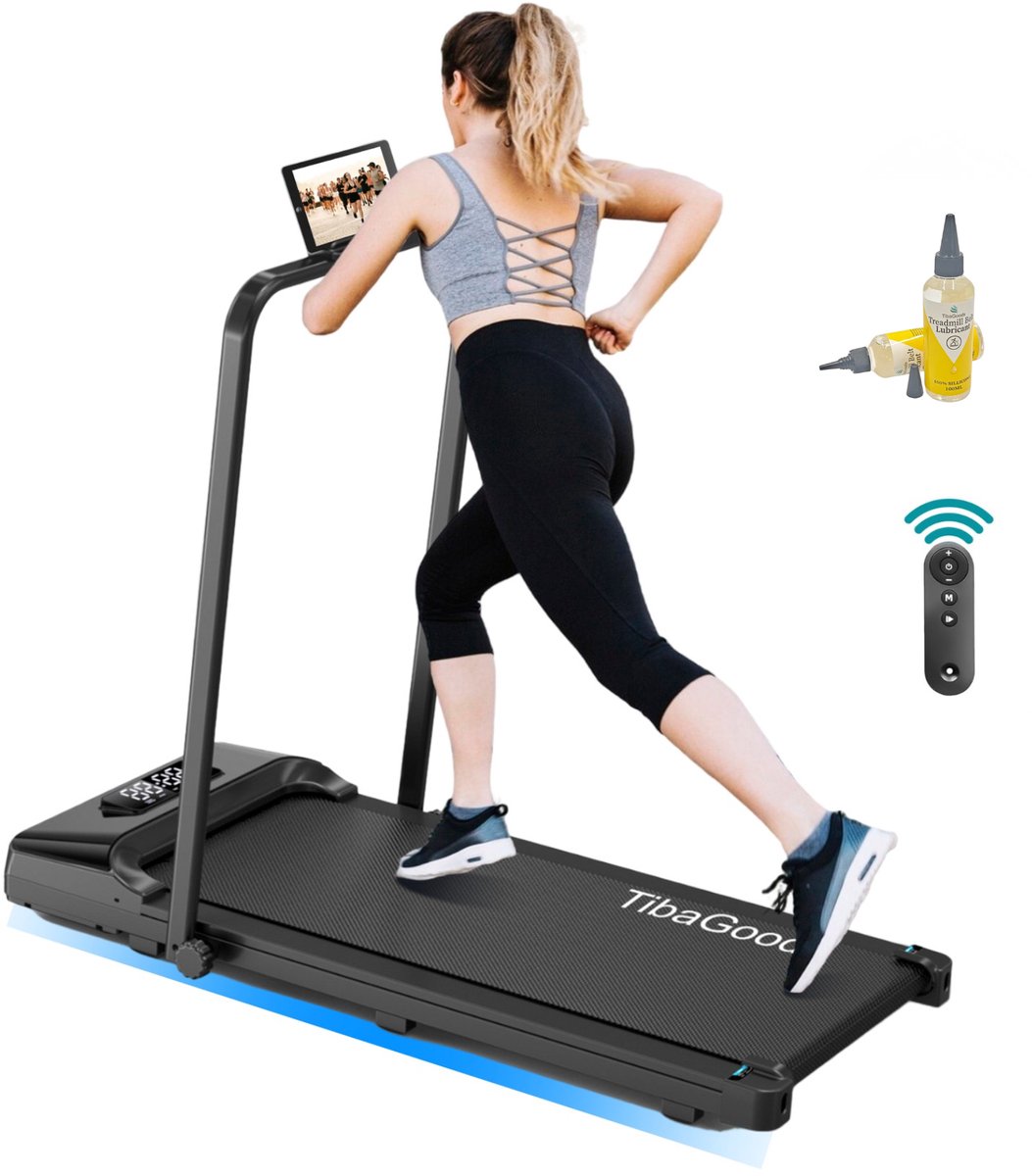 Laufband für zu Hause - Klappbares Laufband - 1-8 km/h - Gehband - Laufband - Heimtrainer - Inkl. Tablethalter - Mit 1 zusätzlichem Öl - Loopband - €189,99