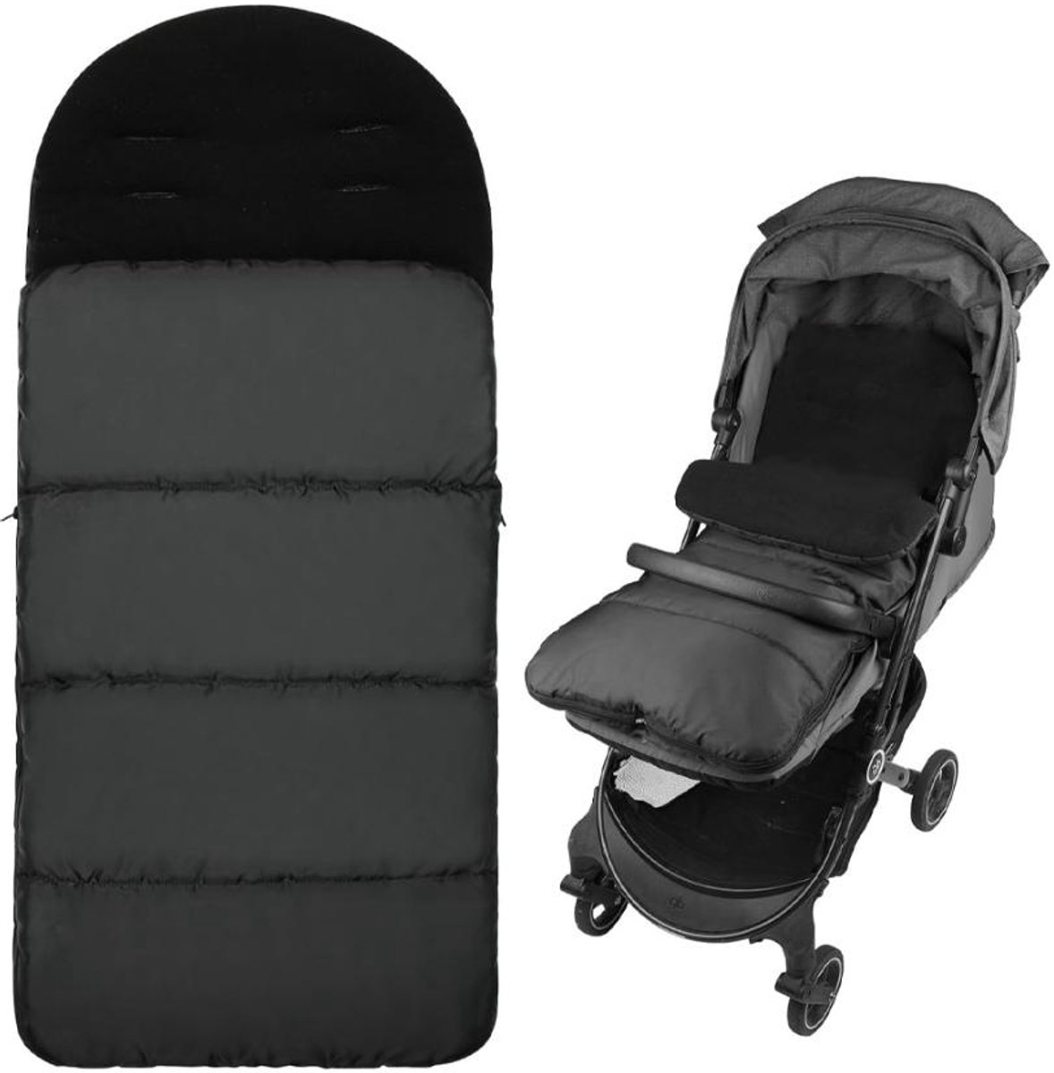 Baby Voetenzak - Voetenzak voor Kinderwagen - Winter Kinderwagen Voetenzak - Thermo-voetenzak - Met Ritssluiting - Waterdicht - Winddicht - 88x40Cm - Universele Wandelwagen Voetenzak voor Kinderwagens, Kinderwagens, Kinderwagens - Zwart