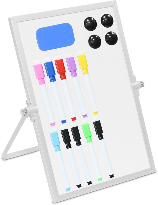 Mini whiteboard - 30x20 cm - bureau - met accessoires