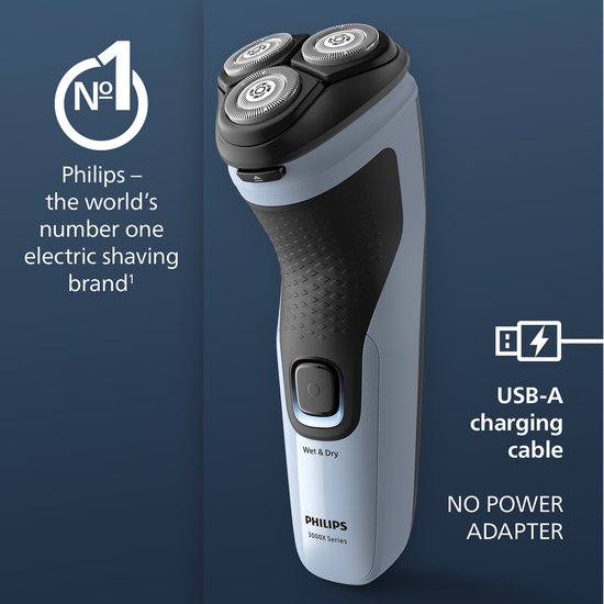 Philips Shaver 3000X Series X3003/00 - Elektrisch scheerapparaat – met trimmer – mannen - Blauw