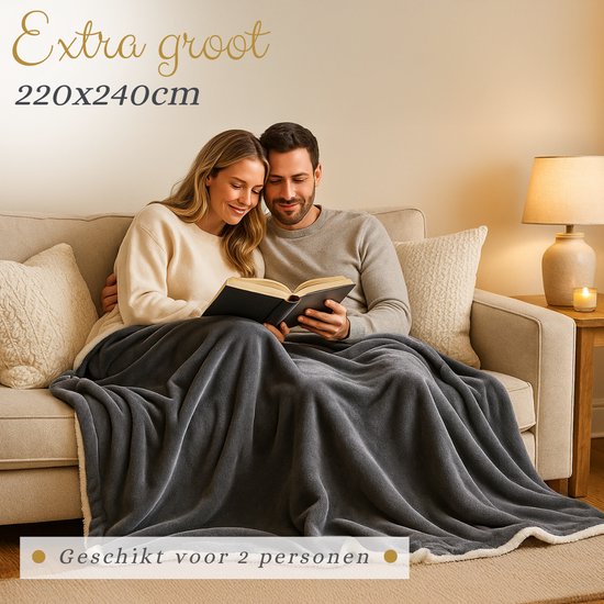 VAIVE Couverture Polaire de Luxe Super Douce 220 x 240 - Plaid pour Décoration de Canapé, Lit ou Salon - Couvertures - Plaids - Couverture - Grijs