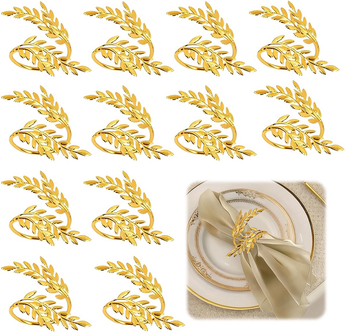Unyqoos® Elegante gouden servetringen voor feestelijke tafeldecoratie en evenementen