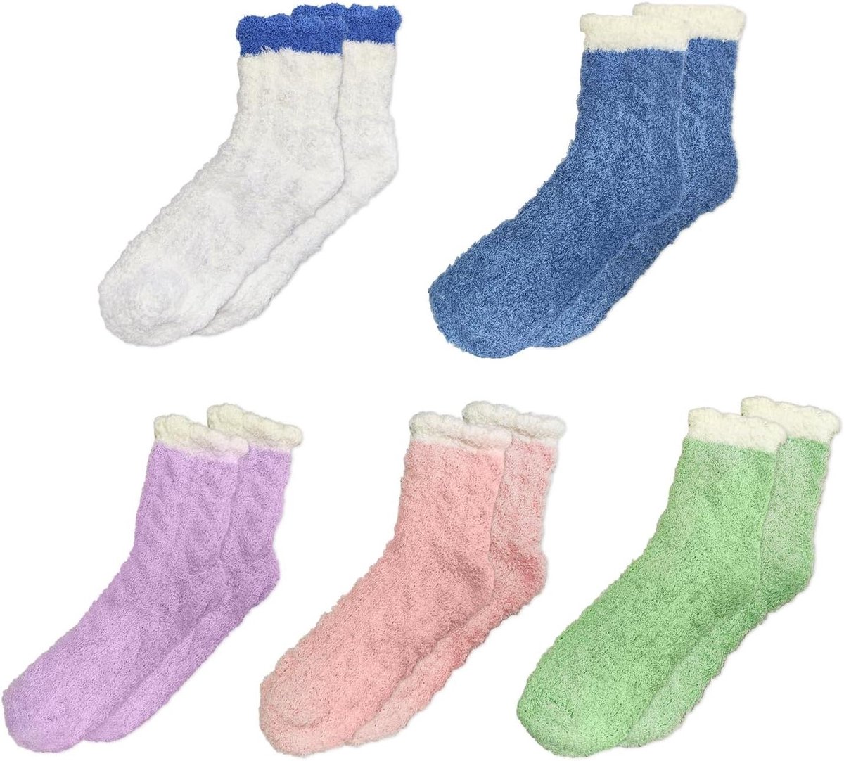 Cosensi Pluche Winter Sokken voor Vrouwen en Meisjes Warme Fleece Sokken Dikke en Pluizige Sokken 5 Paar Any