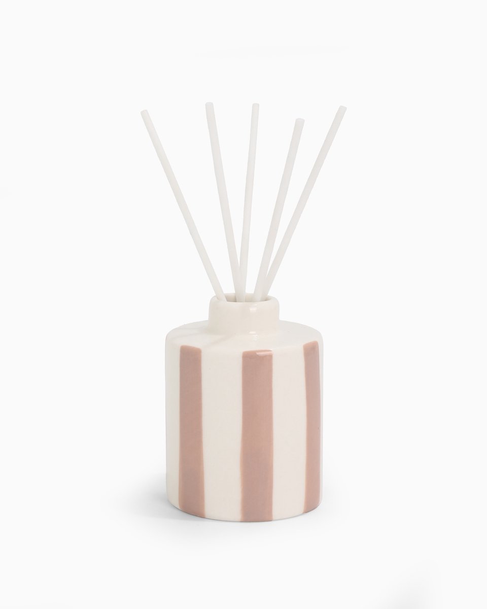 Geurstokjes Keramiek Creme Beige Streep | Stationery & Gift