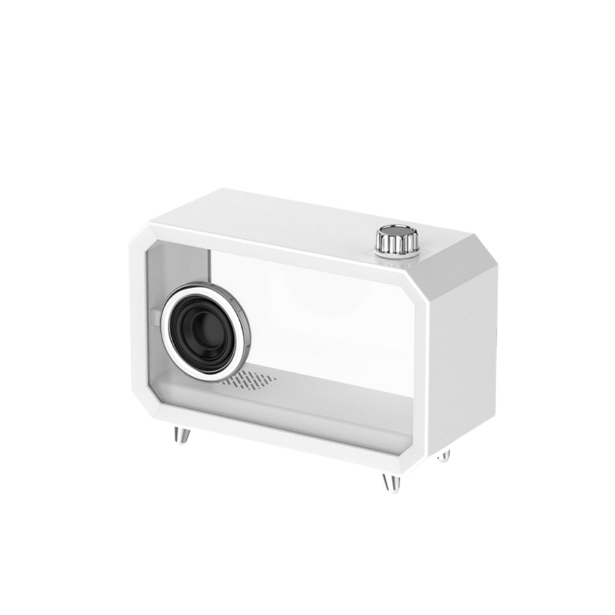 Fivesquare ClearView RGB Bluetooth Speaker – 8W Speaker met Transparant Display, Aanpasbaar Interieur & 7-Kleur Ambiente Licht Witte