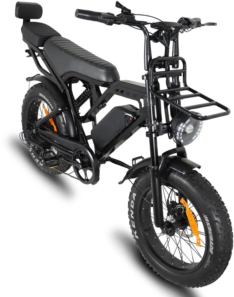 Ebikekopen.com Fatbike X80 Pro - Hydraulische remmen - 2026 Model - Incl. Slot - Telefoonhouder - Alarmsysteem - Voorrekje - Voetensteuntje - Met Accessoires - Straatlegaal - Ebike - Elektrische Fiets - Max 25 km/h - afbeelding 2