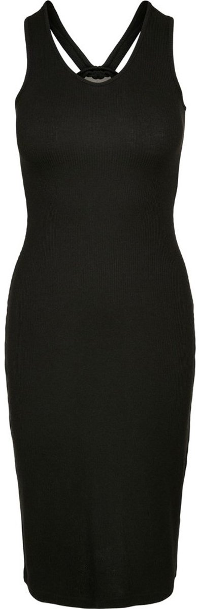 Urban Classics Midi Sleeveless Rib Lange jurk 5XL Zwart