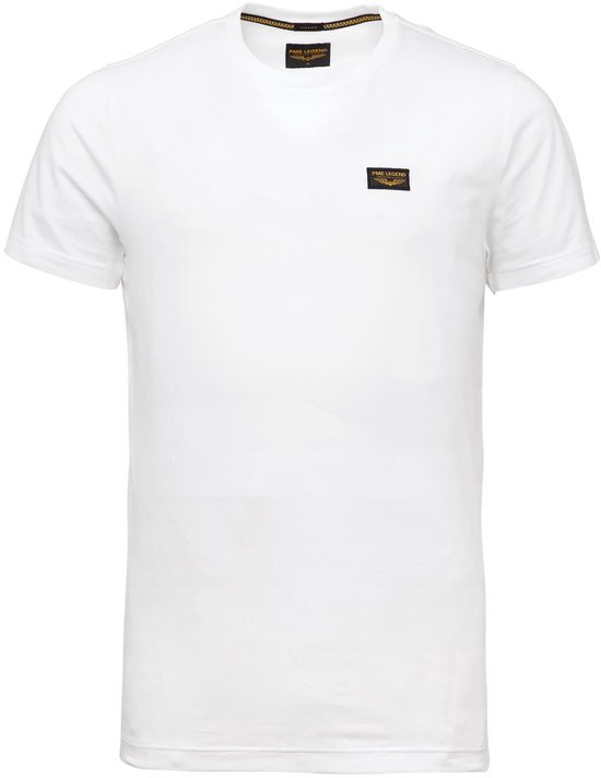 T-shirt blanc PME Legend, col en V, avec logo sur la poitrine gauche.