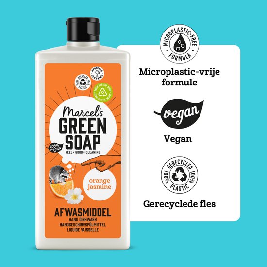 Marcel's Green Soap Afwasmiddel - Sinaasappel & Jasmijn - 6 x 500ml