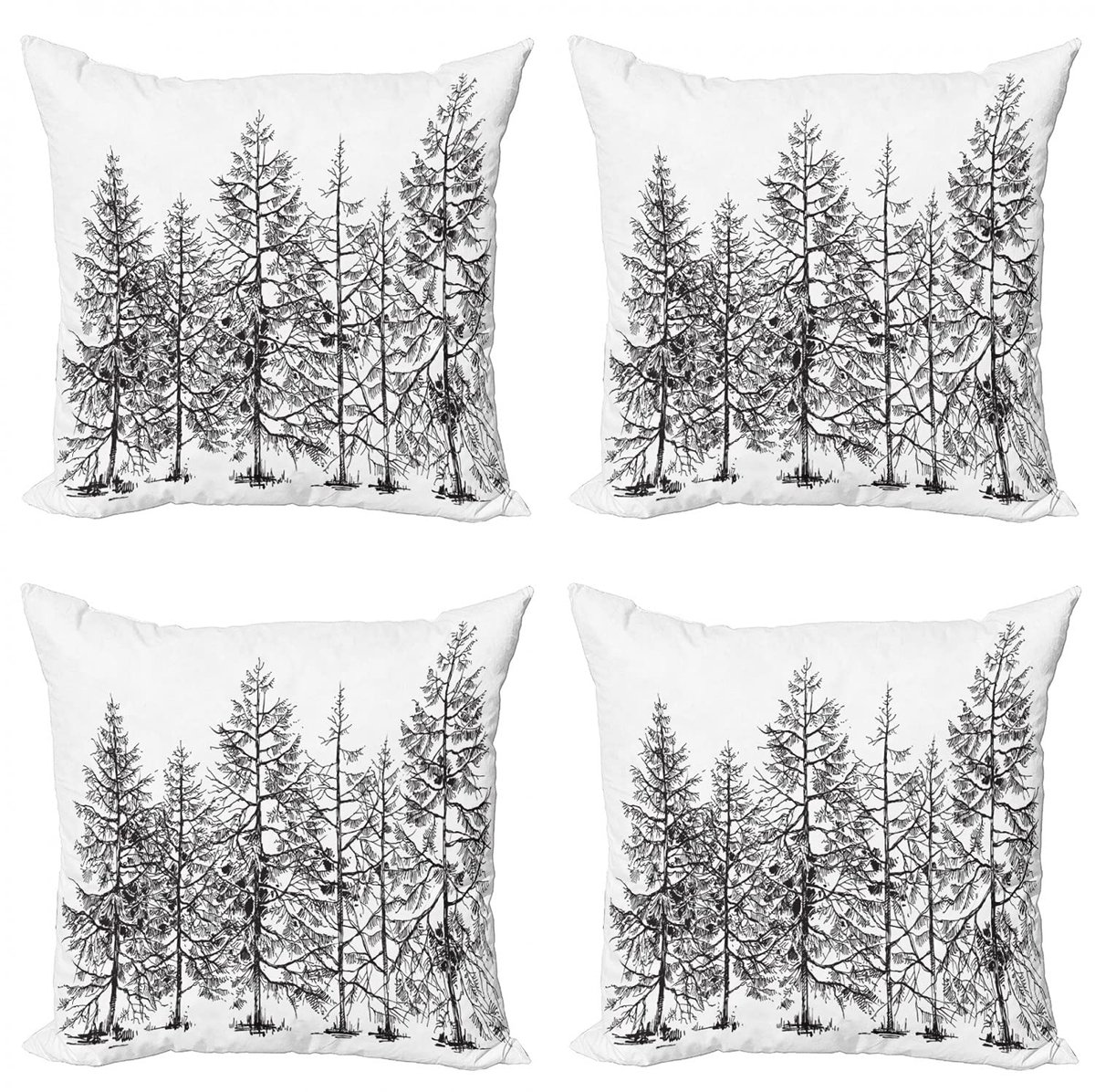 ABAKUHAUS winter kussenhoes – 4x40x40 cm – dubbelzijdig bedrukt – zwart/wit Zwart en wit