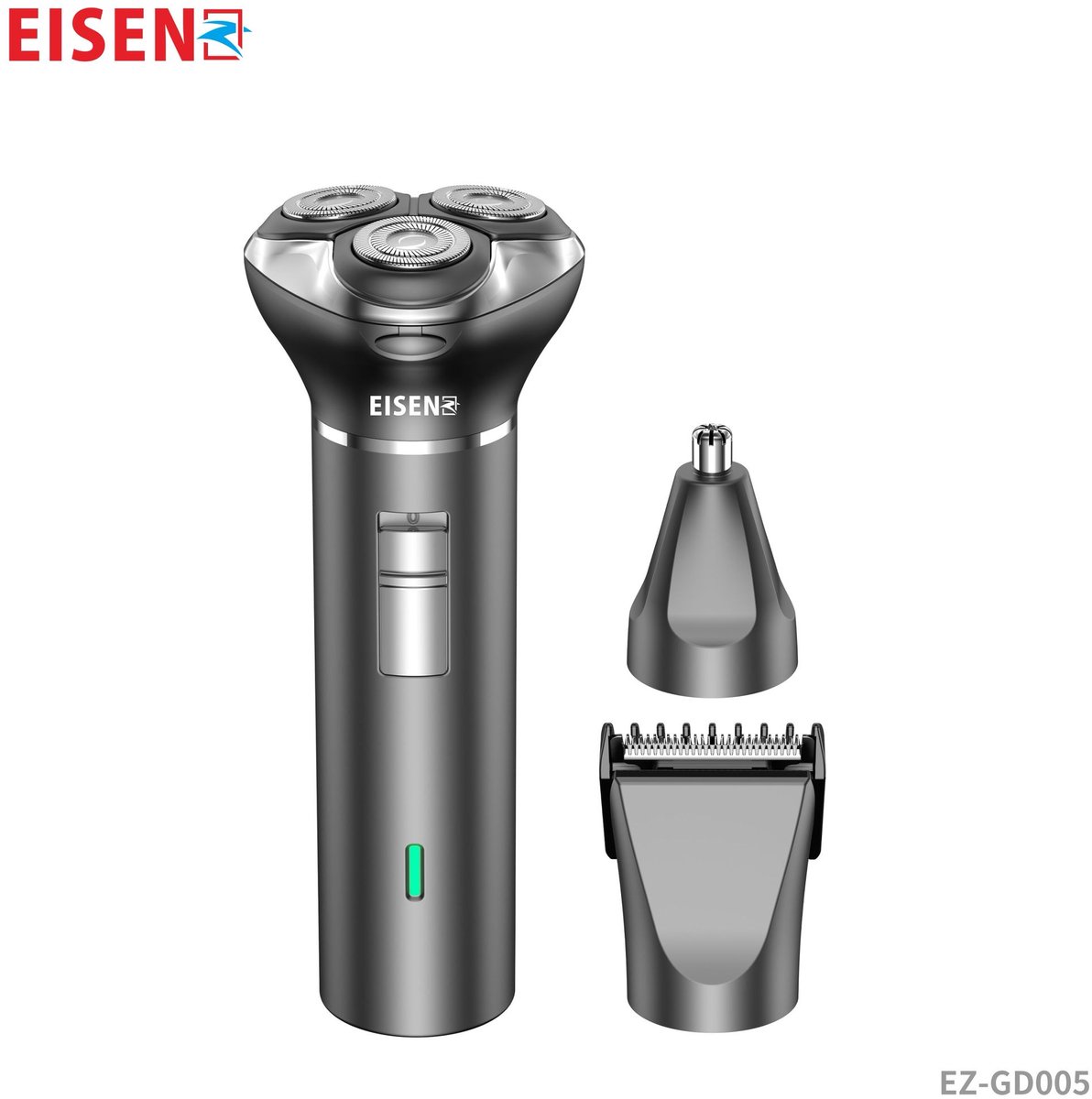 EISENZ 3-in-1 Scheerapparaat & Trimmer – Roterende Shaver – Baardtrimmer & Neus-/Oortrimmer – USB-Oplaadbaar – EZ-GD005