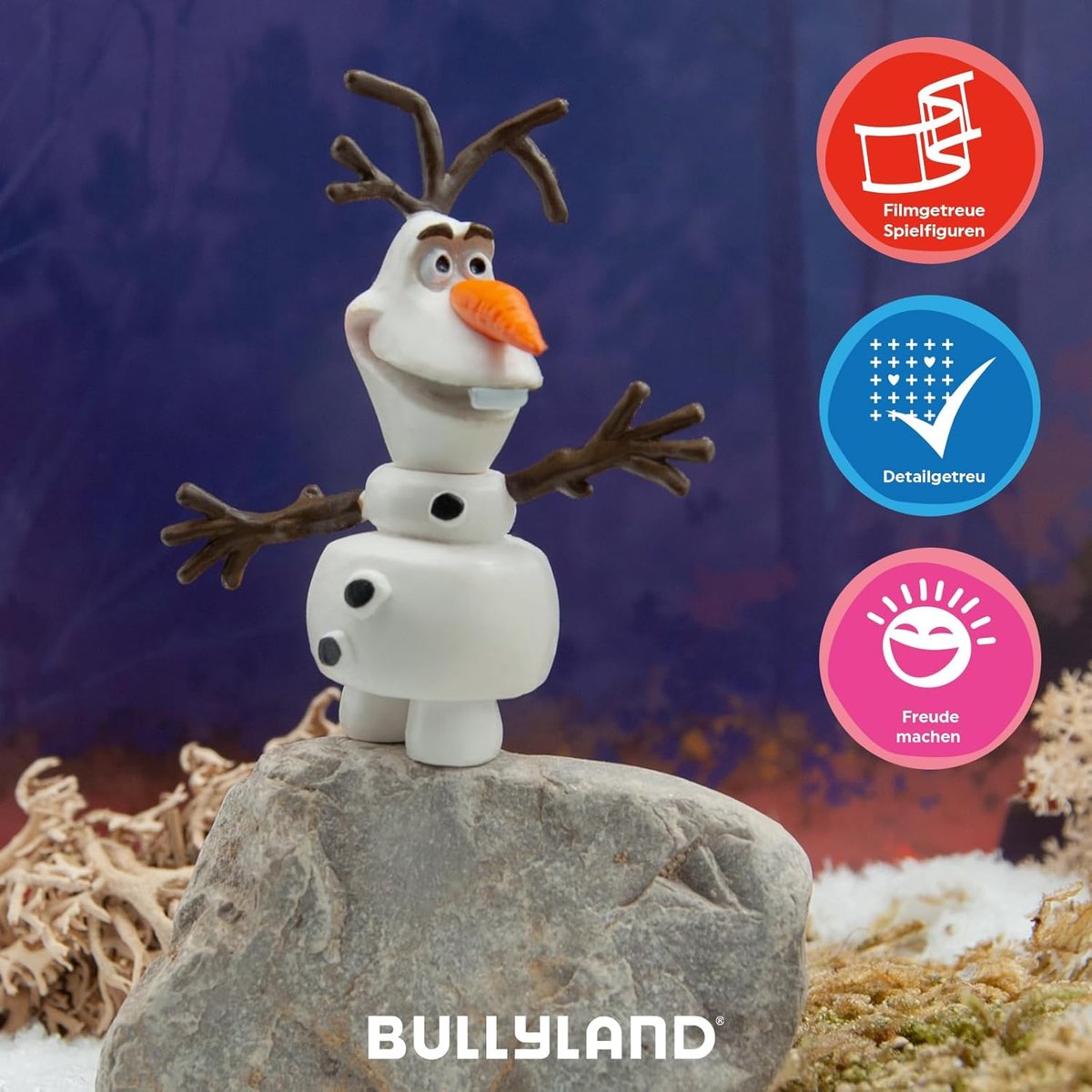 Bullyland 12963 – Speelfiguur Disney Frozen – Olaf de Sneeuwpop – levensecht en detailrijk vormgegeven – ideaal als vrolijk taartfiguurtje, verzamelobject of cadeautje voor kinderen vanaf 3 jaar — afbeelding 5