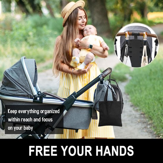 BOTC Kinderwagen tassenhaakjes - Leer - Haakjes voor tassen - Set van 2 - Leather - Extra stevig - Buggy haakjes-Abstract vlekken van Merkloos — afbeelding 5
