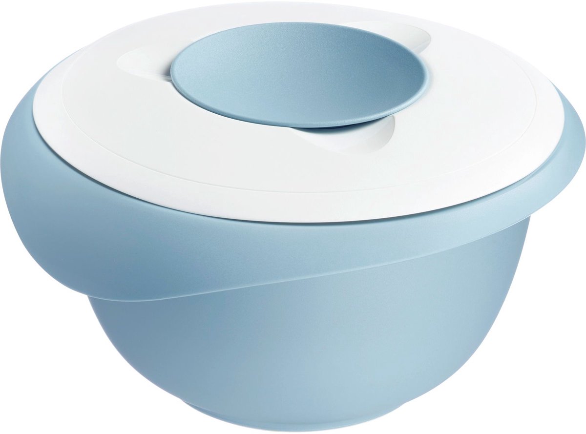 Westmark Mengkom met tweedelige deksel, 2,5 l, met schenktuit, kunststof, wit/blauw, 3153227B