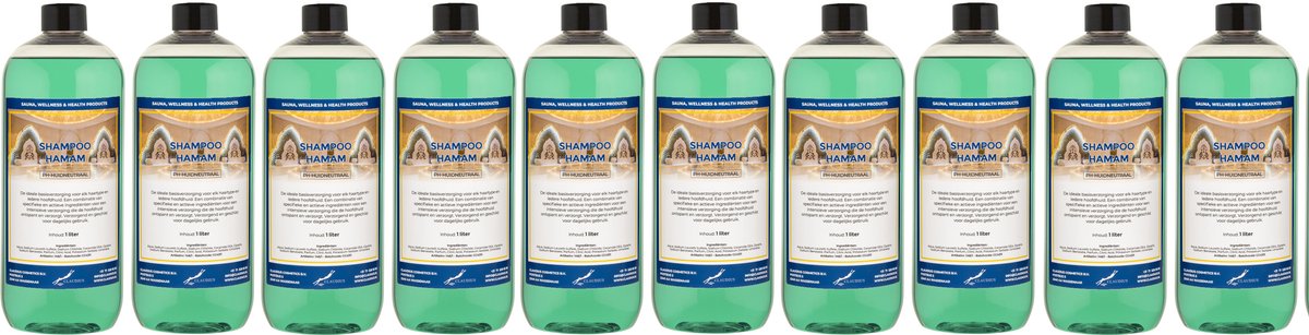 Shampoo Hamam 1 liter met dop - set van 10 stuks - voordeelverpakking - haarverzorging
