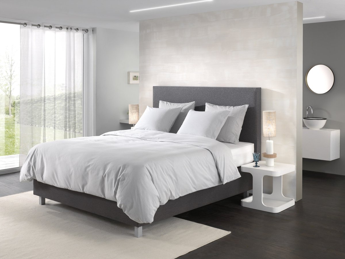 YELLOW Oxford Dekbedovertrek - Lits-Jumeaux - 240x200/220 cm - Providence Blue