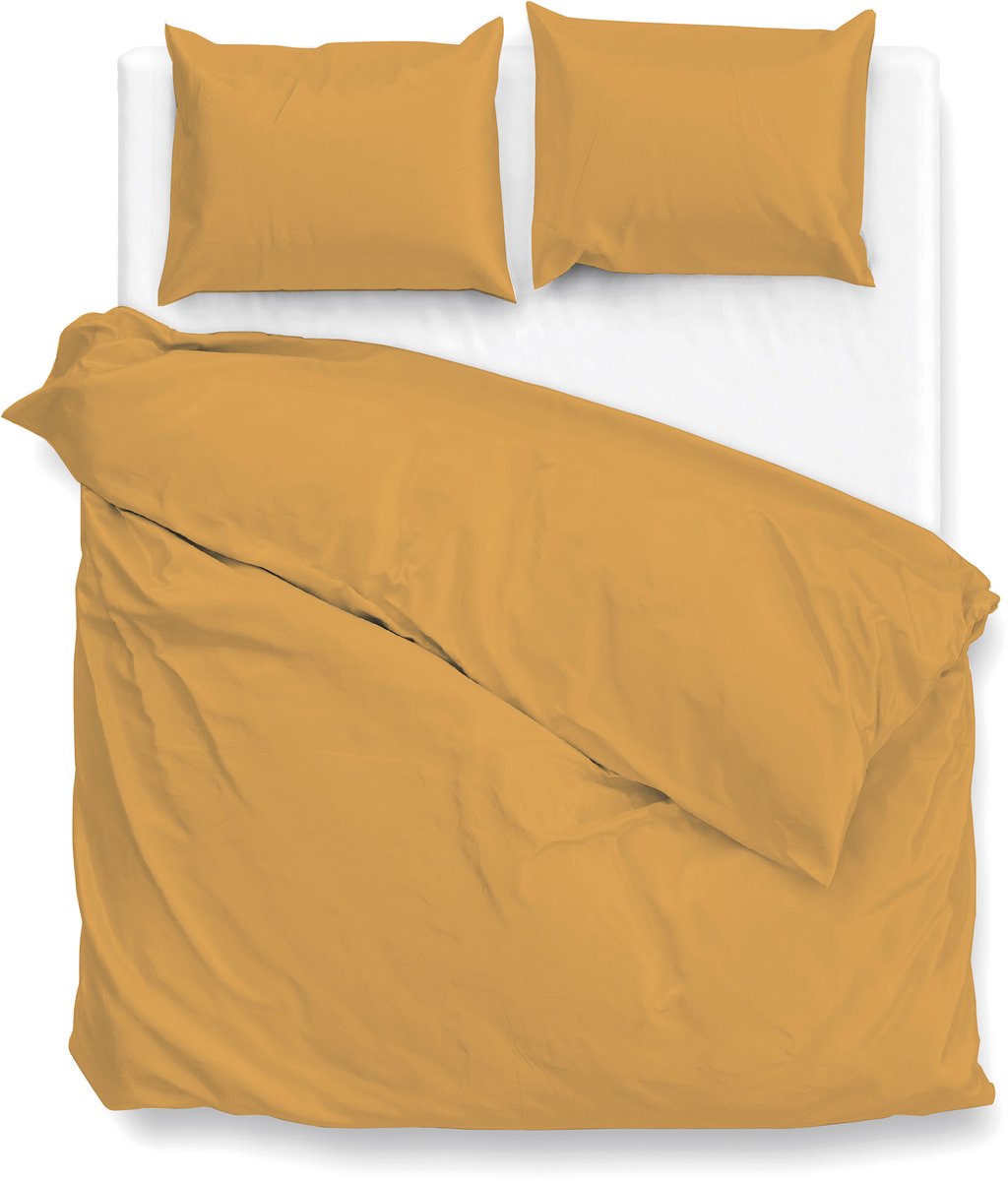 ZoHome Satinado Dekbedovertrek - Litsjumeaux XL - 260x200/220 cm - Ochre Gold