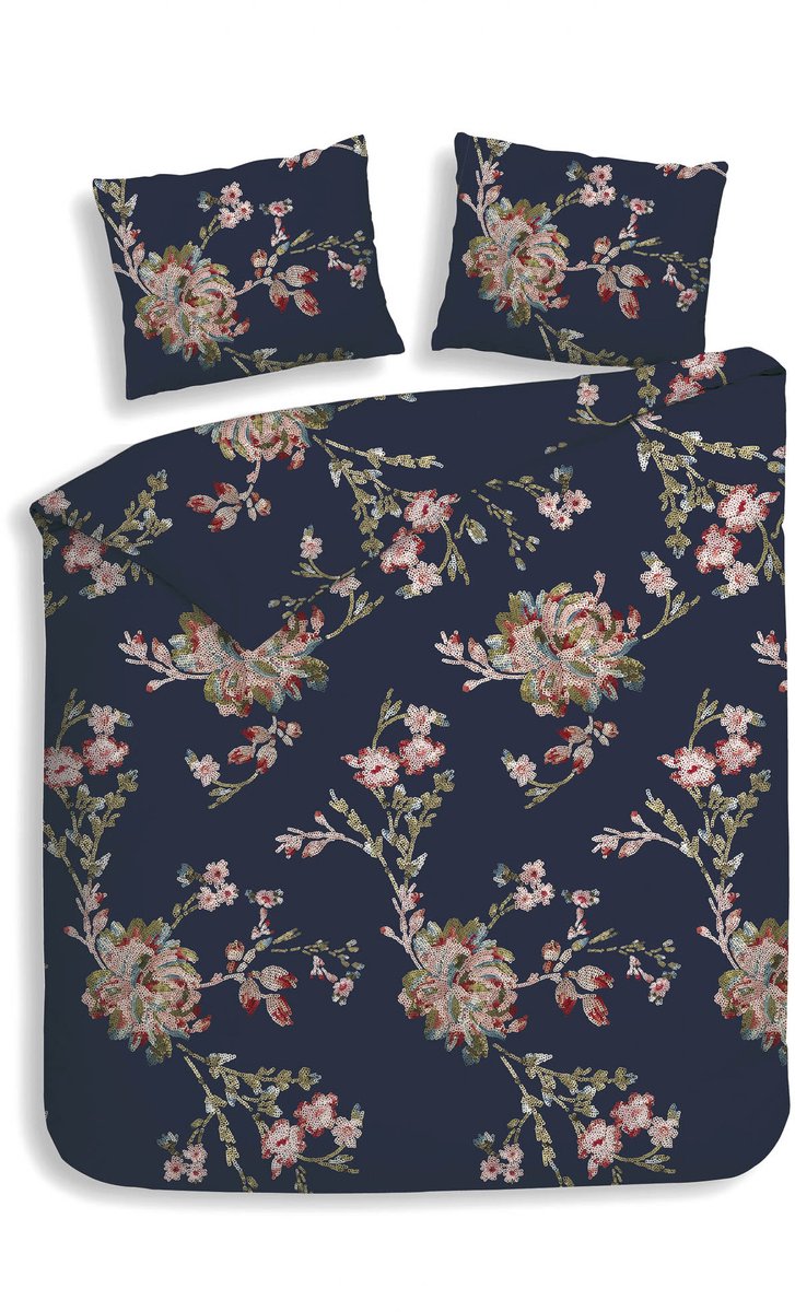 Heckettlane Daisy Dekbedovertrek - 100% Katoen-Flanel - Blauw, foto 2