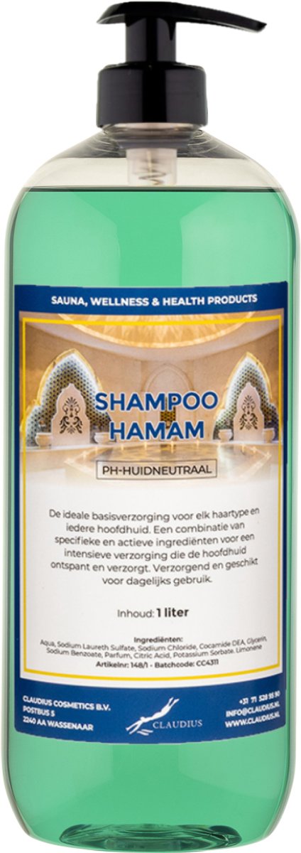 Shampoo Hamam 1 liter met zwarte pomp - haarverzorging