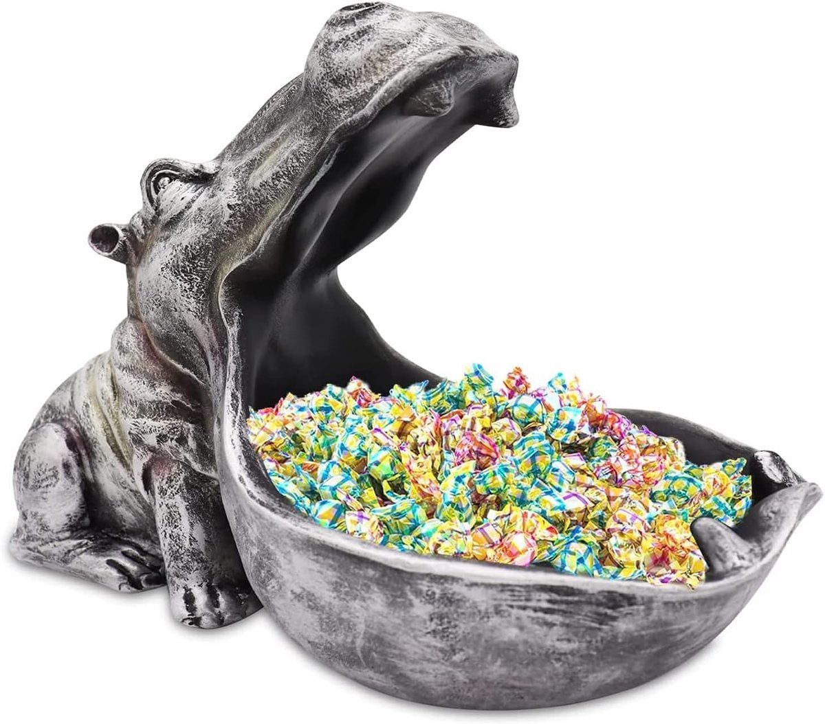 Stunq® Elegant Hippo Sculptural Storage Container – Ceramic Design for Keys and Small Items