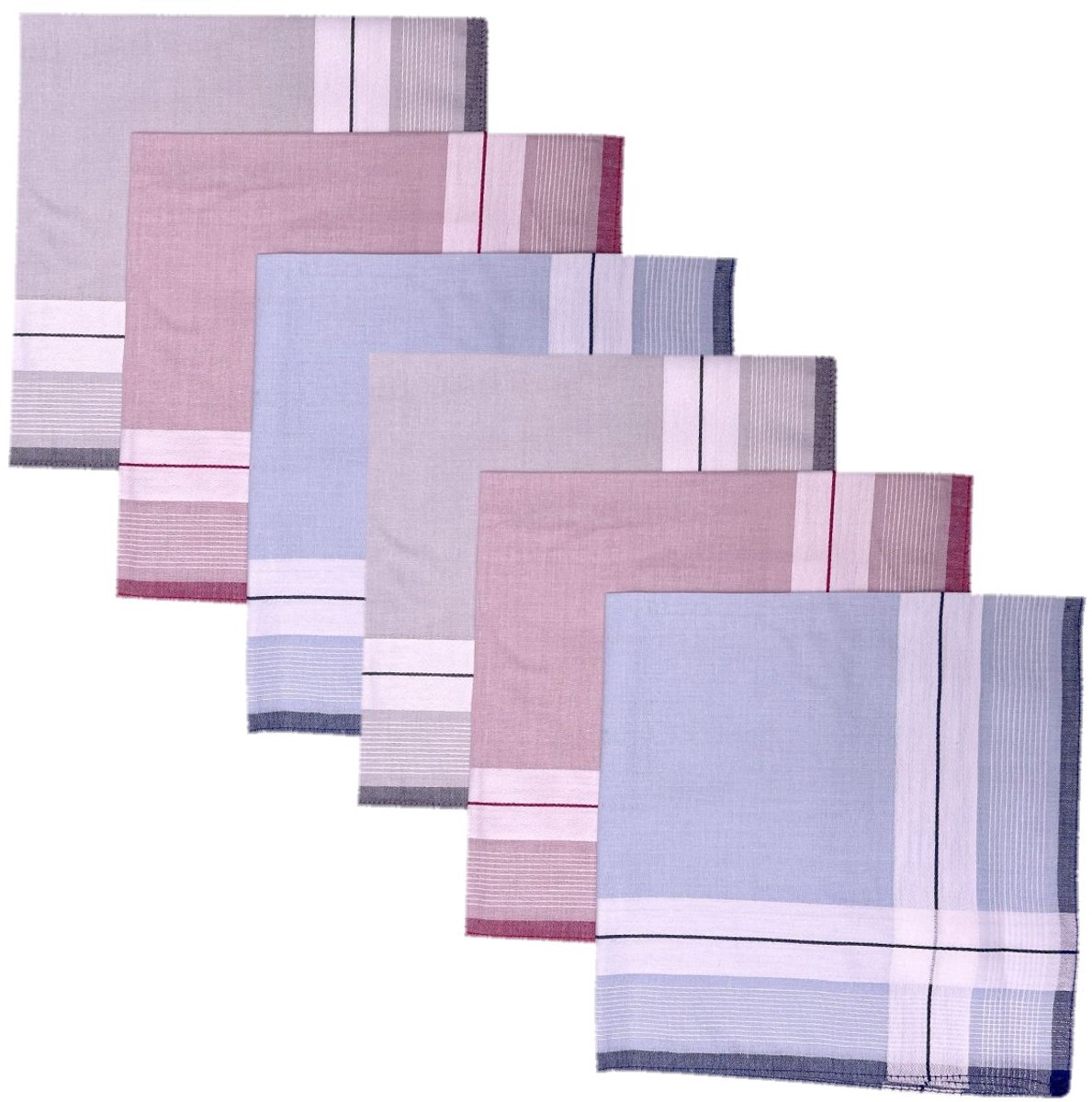 Fako Fashion® - Heren Zakdoeken - Zakdoek - 100% Katoen - 40x40cm - Serie 18 - 6 Stuks