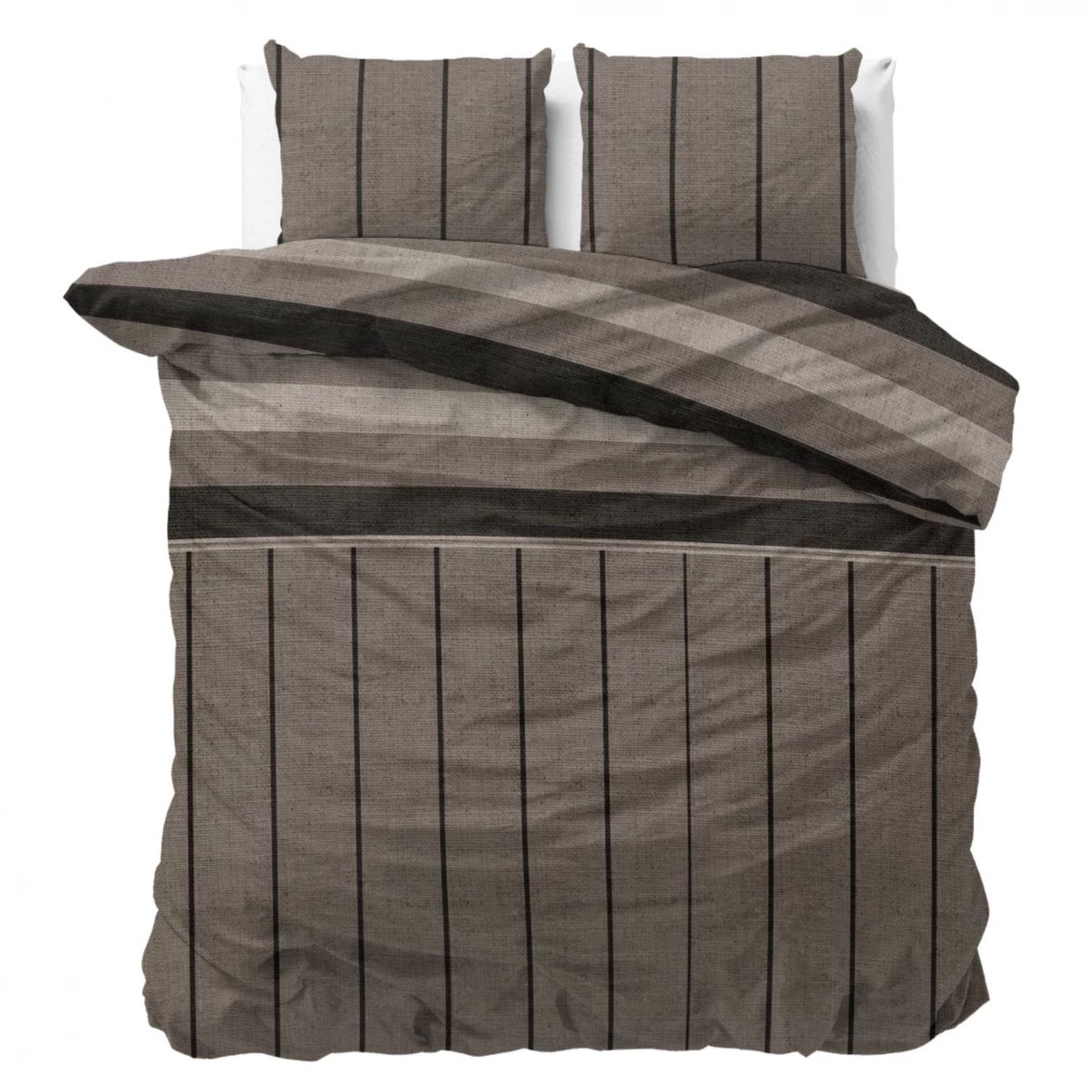Sleeps Kees Flanel Dekbedovertrek Taupe - 200x200/220 cm - Warm en Zacht