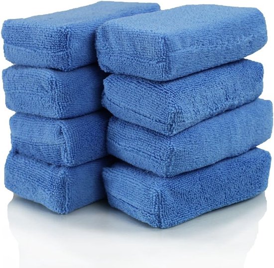 8 Pack Premium Microfiber Applicator Pads - Ultra-Soft Foam Core - Safe for Sealants & Tire Dressings - Interior & Exterior Detailing - For Car, Truck, SUV, RV, Motorcycle