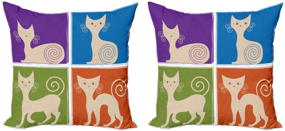 ABAKUHAUS Kussenhoes Set – 2x50x50 cm – Dubbelzijdig – Multicolor Microvezel Lila