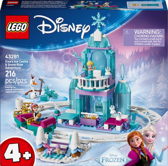 LEGO® ǀ Disney Frozen Elsa's IJskasteel en Sneeuwrit - Bouwset met Spoor en Kasteel - Figuren van Elsa en Anna - Doen Alsof - Fantasierijk Cadeau voor Kinderen Vanaf 4 jaar - 43281