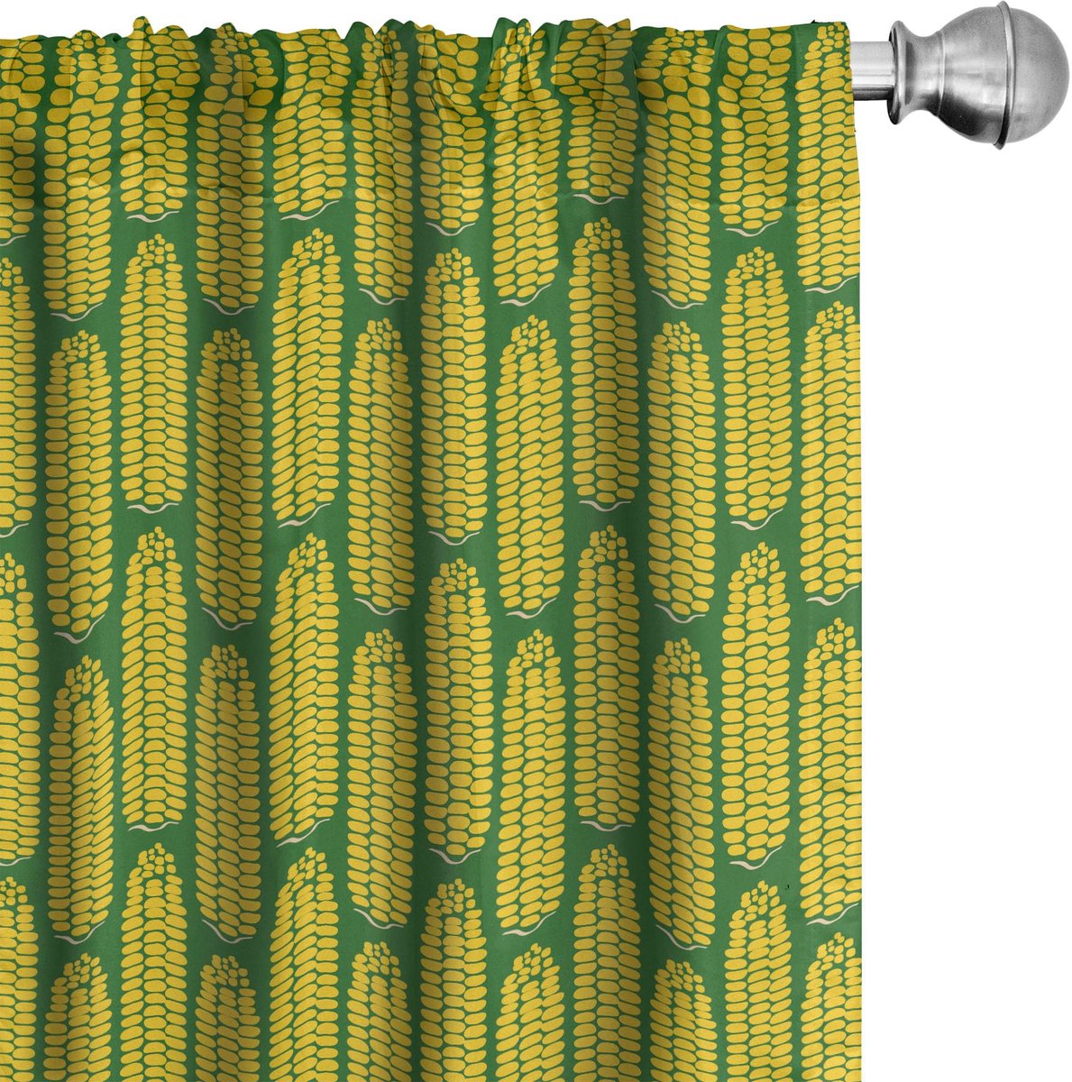 ABAKUHAUS Geometrische Voorhangen – 2x75x245 – Mikrofaser – Geelgroen Aarde Geel en Groen